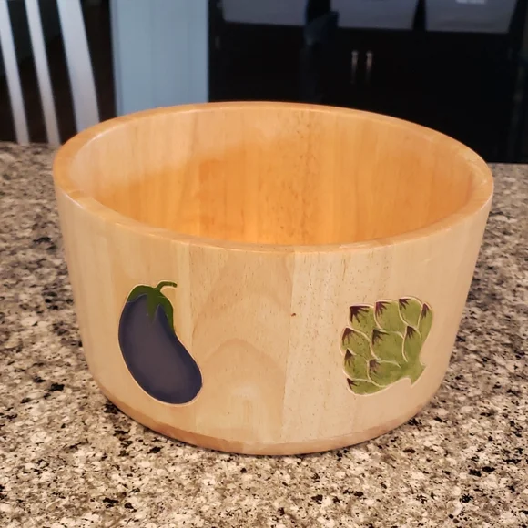 Vintage 2001 Clay Art Handpainted Salad Bowl - Picture 2 of 5